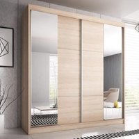 Product photograph of Mesa 233cm Mirrored Wardrobe With 2 Sliding Doors In Sonoma Oak from Furniture in Fashion
