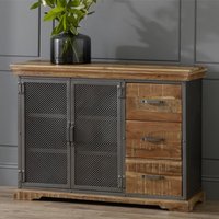 Product photograph of Metapoly Industrial Sideboard In Acacia With 2 Doors 3 Drawers from Furniture in Fashion