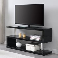 Product photograph of Miami High Gloss S Shape Design Tv Stand In Black from Furniture in Fashion