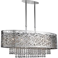 Product photograph of Mica 5 Light Ceiling Semi Flush Light In Chrome from Furniture in Fashion