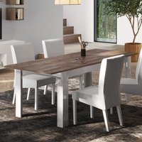 Product photograph of Milan Wooden Extending Dining Table In White Gloss And Mercure Oak from Furniture in Fashion