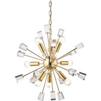 Product photograph of Miro 9 Lights Clear Crystal Pendant Light In Satin Brass from Furniture in Fashion