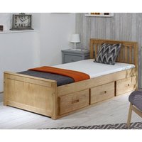 Product photograph of Mission Single Bed With Storage In Waxed Pine With 3 Drawers from Furniture in Fashion