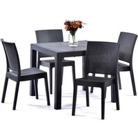 Product photograph of Misty Polypropylene Dining Table Square With 4 Side Chairs from Furniture in Fashion