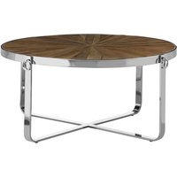 Product photograph of Mitrex Round Wooden Coffee Table With Steel Frame In Natural from Furniture in Fashion