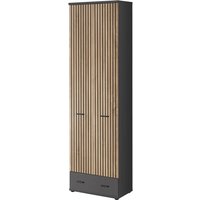 Product photograph of Moena Wooden Hallway Storage Cabinet Tall 2 Doors In Anthracite from Furniture in Fashion