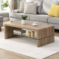 Product photograph of Momo Coffee Table In Sanremo Oak With Glass Undershelf from Furniture in Fashion