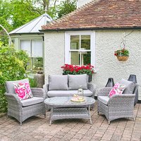 Product photograph of Meltan Outdoor Lounge Set With Coffee Table In Pebble Grey from Furniture in Fashion