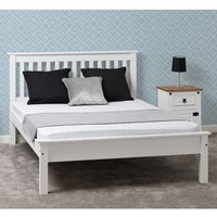 Product photograph of Merlin Wooden Low Foot End Double Bed In White from Furniture in Fashion