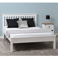 Product photograph of Merlin Wooden Low Foot End King Size Bed In White from Furniture in Fashion