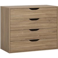 Product photograph of Moneti Chest Of 4 Drawers In Stirling Oak And Matt Black from Furniture in Fashion