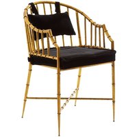 Product photograph of Monora Black Fabric Seat Armchair With Gold Frame from Furniture in Fashion