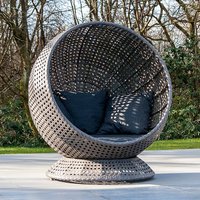 Product photograph of Monx Rattan Garden Hanging Chair In Charcoal Grey from Furniture in Fashion