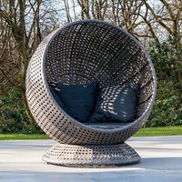 Product photograph of Monx Outdoor Floor And Hanging Chair In Charcoal Grey from Furniture in Fashion