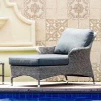 Product photograph of Monx Rattan Garden Sun Lounger In Grey from Furniture in Fashion