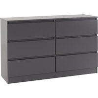 Product photograph of Mcgowan Wooden Chest Of Drawers In Grey With 6 Drawers from Furniture in Fashion
