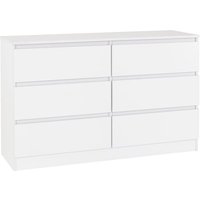 Product photograph of Mcgowan Wooden Chest Of Drawers In White With 6 Drawers from Furniture in Fashion