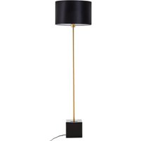 Product photograph of Moroni Black Linen Shade Floor Lamp With Black Marble Base from Furniture in Fashion
