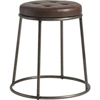 Product photograph of Mortan Industrial Brown Faux Leather Low Stool With Raw Frame from Furniture in Fashion