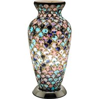 Product photograph of Mosaic Glass Vase Lamp With Chrome Base from Furniture in Fashion