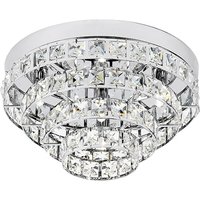 Product photograph of Motown 4 Lights Clear Crystals Flush Ceiling Light In Chrome from Furniture in Fashion