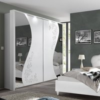 Product photograph of Naihati Wooden Wardrobe With Mirror In Serigraphy White And Led from Furniture in Fashion