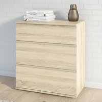 Product photograph of Naira Wooden Chest Of 3 Drawers In Oak from Furniture in Fashion