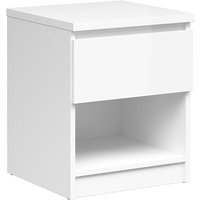Product photograph of Nakou Wooden Bedside Cabinet With 1 Drawer In White from Furniture in Fashion