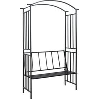 Product photograph of Nalika Metal Garden Seating Bench With Arch In Black from Furniture in Fashion