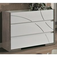 Product photograph of Namilon Wooden Chest Of Drawers In White And Grey Marble Effect from Furniture in Fashion