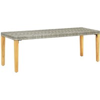 Product photograph of Naomi 80cm Grey Poly Rattan Garden Bench With Wooden Legs from Furniture in Fashion