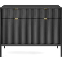 Product photograph of Napa Wooden Sideboard With 2 Doors 2 Drawers In Matt Black from Furniture in Fashion