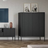 Product photograph of Napa Wooden Storage Cabinet With 2 Doors In Matt Black from Furniture in Fashion