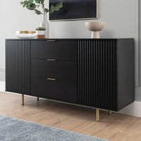 Product photograph of Naples Wooden Sideboard With 2 Doors 3 Drawers In Black from Furniture in Fashion