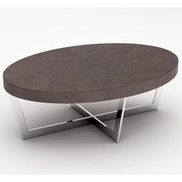 Product photograph of Napoli Oval Coffee Table In Acorn High Gloss With Steel Base from Furniture in Fashion
