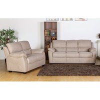 Product photograph of Narva Fixed Fabric 3 2 Sofa Set In Dune from Furniture in Fashion