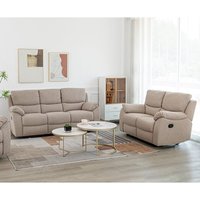 Product photograph of Narva Manual Recliner Fabric 3 2 Sofa Set In Dune from Furniture in Fashion