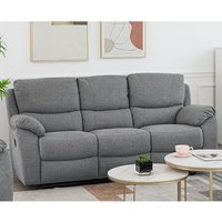 Product photograph of Narva Manual Recliner Fabric 3 Seater Sofa In Grey from Furniture in Fashion