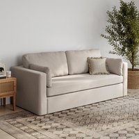 Product photograph of Nashville Linen Fabric 3 Seater Sofa In Stone from Furniture in Fashion
