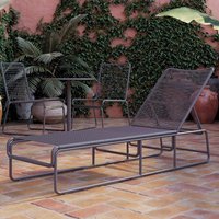 Product photograph of Natick Metal Adjustable Sun Lounger In Charcoal Grey from Furniture in Fashion