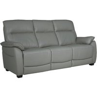 Product photograph of Neci Leather Fixed 3 Seater Sofa In Steel from Furniture in Fashion