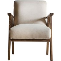 Product photograph of Neelan Fabric Armchair With Wooden Frame In Natural from Furniture in Fashion