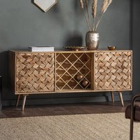 Product photograph of Neenah Large Mango Wood Sideboard With 2 Doors In Burnt Wax from Furniture in Fashion