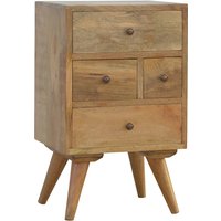 Product photograph of Neligh Wooden Bedside Cabinet In Natural Oak Ish With 4 Drawers from Furniture in Fashion