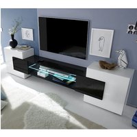 Product photograph of Nevaeh Wooden Tv Stand In White And Black High Gloss from Furniture in Fashion