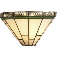 Product photograph of New York Stained Glass Shade Wall Light In Brass from Furniture in Fashion