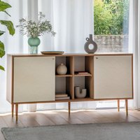 Product photograph of Newberry Wooden Sideboard With 2 Doors In White And Oak from Furniture in Fashion