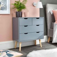 Product photograph of Norwich Wooden Chest Of 4 Drawers In Dark Grey from Furniture in Fashion