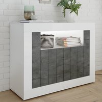 Product photograph of Nitro Led 2 Doors Wooden Sideboard In White Gloss And Oxide from Furniture in Fashion