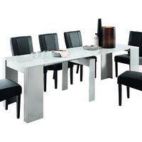 Product photograph of Nitro Large Extending High Gloss Dining Table In White from Furniture in Fashion